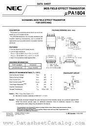 UPA1804 datasheet pdf NEC