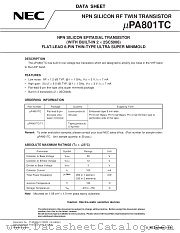 UPA801TC datasheet pdf NEC