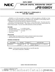 UPB1508GV datasheet pdf NEC