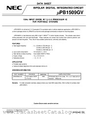 UPB1509GV-E1 datasheet pdf NEC
