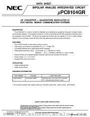 UPC8104 datasheet pdf NEC