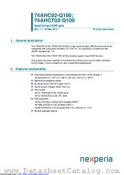74AHCT02BQ-Q100 datasheet pdf Nexperia