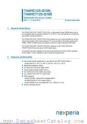 74AHC125BQ-Q100 datasheet pdf Nexperia