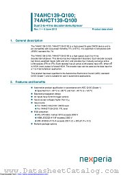 74AHC139PW-Q100 datasheet pdf Nexperia