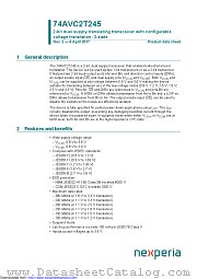 74AVC2T245GU datasheet pdf Nexperia