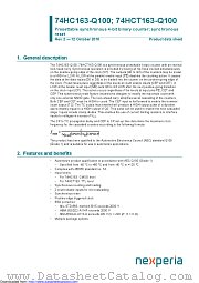 74HCT163PW-Q100 datasheet pdf Nexperia