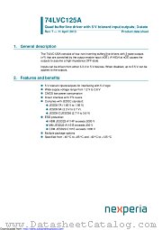 74LVC125AD datasheet pdf Nexperia