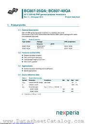 BC807-25QA datasheet pdf Nexperia