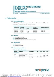 BCM847BV datasheet pdf Nexperia