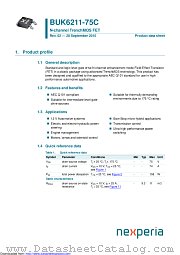 BUK6211-75C datasheet pdf Nexperia