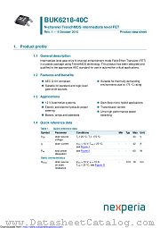 BUK6218-40C datasheet pdf Nexperia