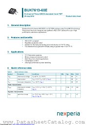 BUK7613-60E datasheet pdf Nexperia