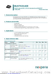 BUK7K23-80E datasheet pdf Nexperia