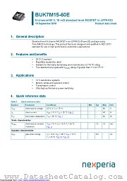 BUK7M15-60E datasheet pdf Nexperia