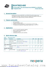 BUK7M22-80E datasheet pdf Nexperia