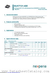 BUK7Y21-40E datasheet pdf Nexperia