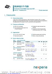BUK9217-75B datasheet pdf Nexperia