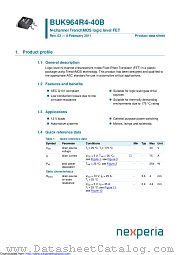 BUK964R4-40B datasheet pdf Nexperia