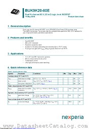 BUK9K20-80E datasheet pdf Nexperia