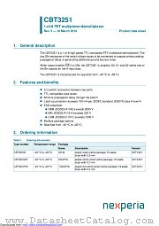 CBT3251D datasheet pdf Nexperia