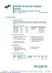 PDTB114EQA datasheet pdf Nexperia