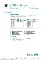 PDTB113ZU datasheet pdf Nexperia