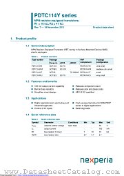 PDTC114YU datasheet pdf Nexperia
