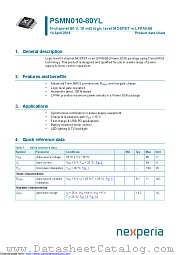 PSMN010-80YL datasheet pdf Nexperia