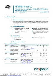 PSMN013-30YLC datasheet pdf Nexperia