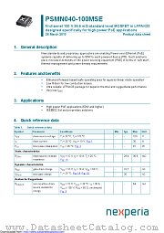 PSMN040-100MSE datasheet pdf Nexperia
