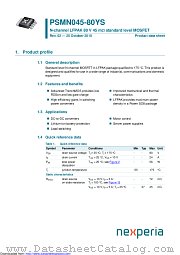PSMN045-80YS datasheet pdf Nexperia