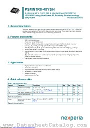 PSMN1R0-40YSH datasheet pdf Nexperia