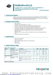 PSMN1R4-40YLD datasheet pdf Nexperia
