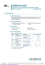 PSMN1R5-40ES datasheet pdf Nexperia