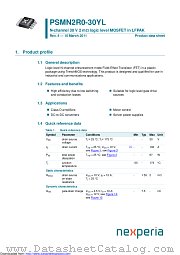 PSMN2R0-30YL datasheet pdf Nexperia