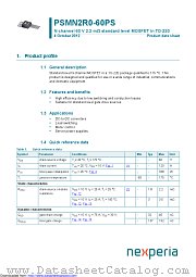 PSMN2R0-60PS datasheet pdf Nexperia
