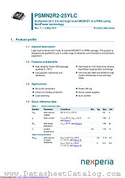 PSMN2R2-25YLC datasheet pdf Nexperia