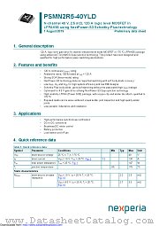 PSMN2R5-40YLD datasheet pdf Nexperia