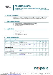 PSMN2R6-60PS datasheet pdf Nexperia