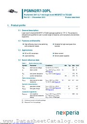 PSMN2R7-30PL datasheet pdf Nexperia