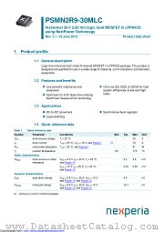 PSMN2R9-30MLC datasheet pdf Nexperia