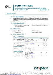 PSMN7R0-100ES datasheet pdf Nexperia