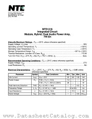 NTE1218 datasheet pdf NTE Electronics