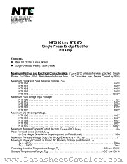NTE166 datasheet pdf NTE Electronics