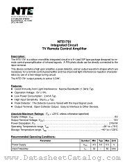 NTE1791 datasheet pdf NTE Electronics