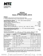 NTE1819 datasheet pdf NTE Electronics