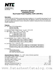 NTE1831 datasheet pdf NTE Electronics