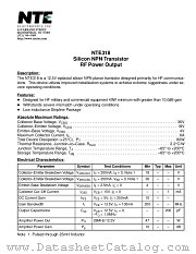 NTE318 datasheet pdf NTE Electronics