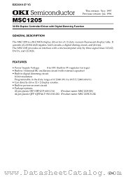 MSC1205 datasheet pdf OKI electronic components