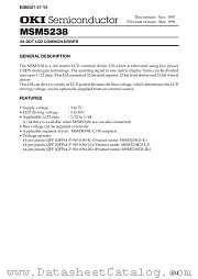 MSM5238 datasheet pdf OKI electronic components